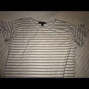 Striped Ruffle Sleeve TeeShirt Dress